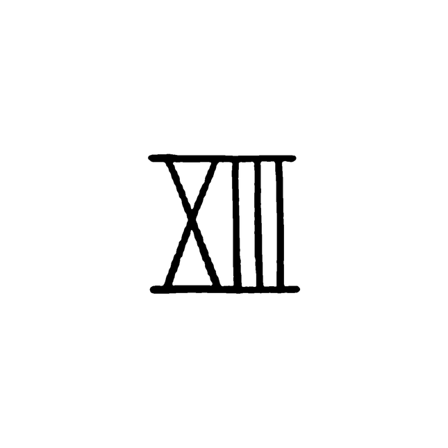 Doodle Roman Numeral XIII Temporary Tattoo
