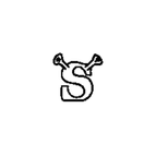 S Bones Letter / 2×1cm