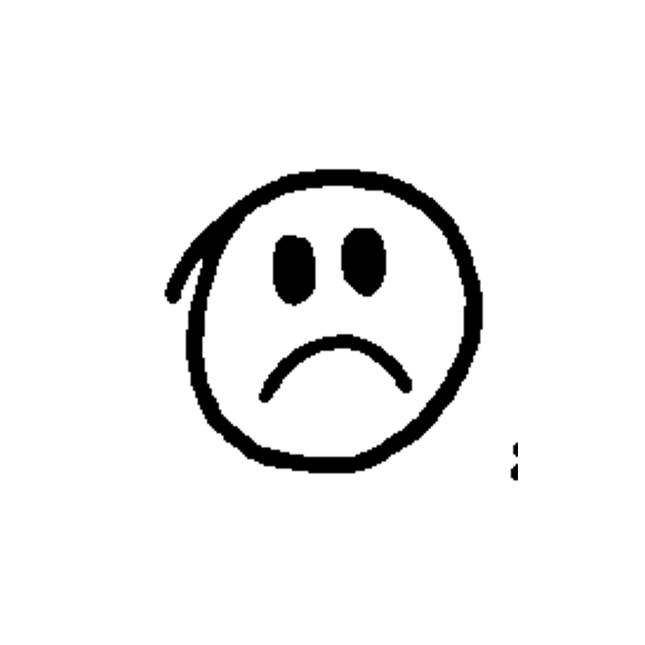 Doodle Sad Face Temporary Tattoo