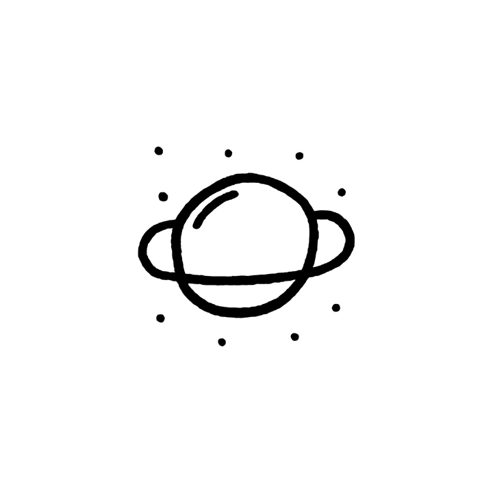 Minimal planet temporary tattoo design