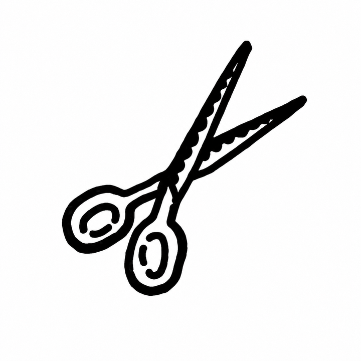 Minimal scissors temporary tattoo design