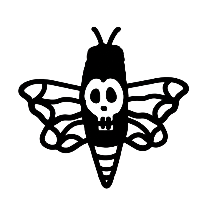 Minimal moth temporary tattoo design