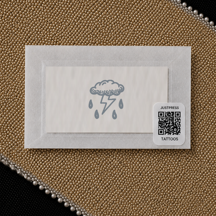 Doodle Storm Cloud Temporary Tattoo packaging view