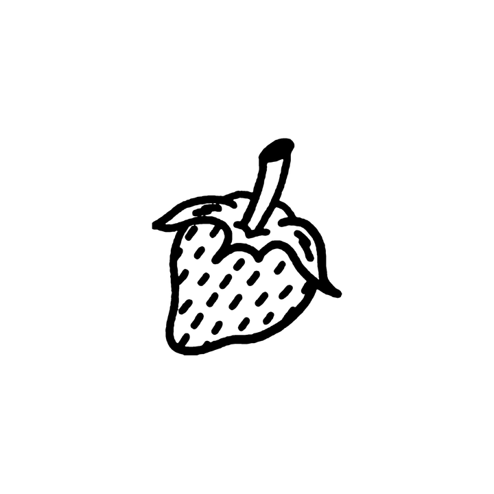 Minimal strawberry temporary tattoo design