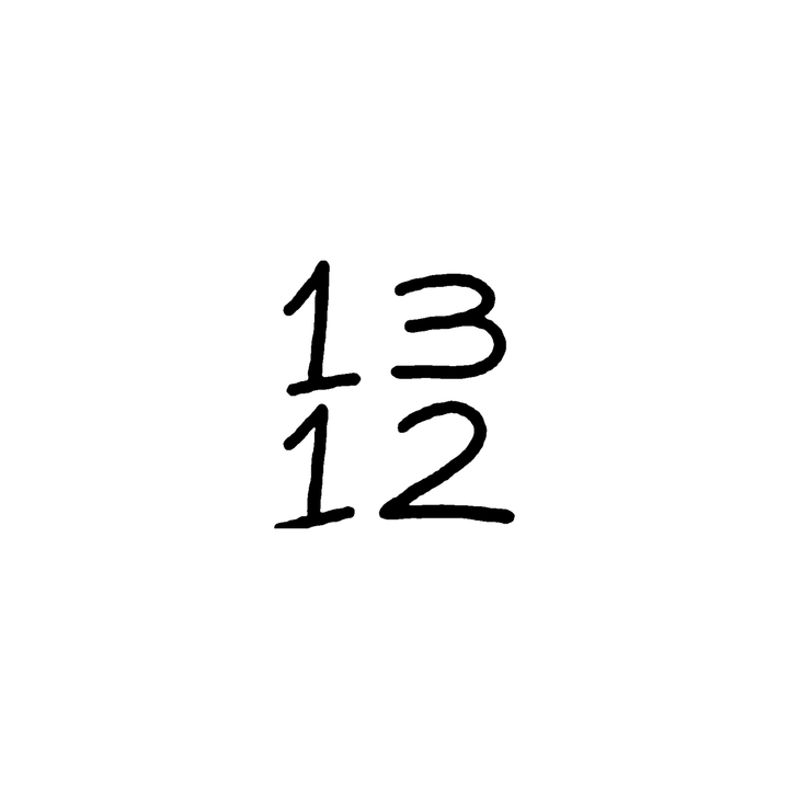 minimal lettering temporary tattoo featuring 13 / 12