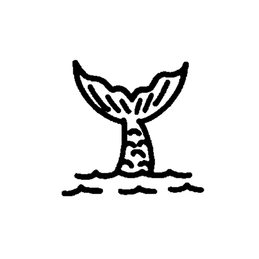 Minimal whale temporary tattoo design