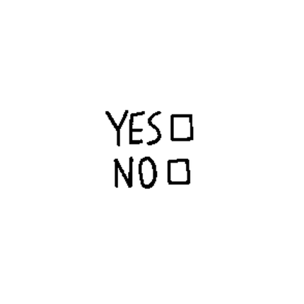 Doodle Yes No Checkbox Temporary Tattoo