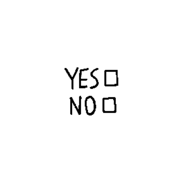 minimal temporary tattoo featuring checkboxes and YES / NO