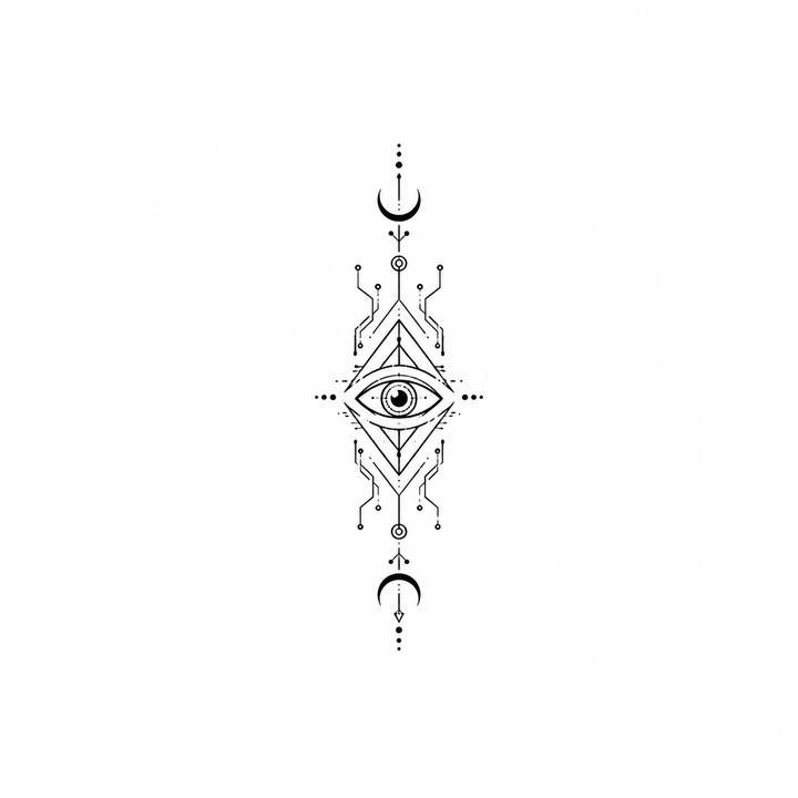 Illustrative eye temporary tattoo design