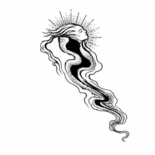 Illustrative ghost temporary tattoo design