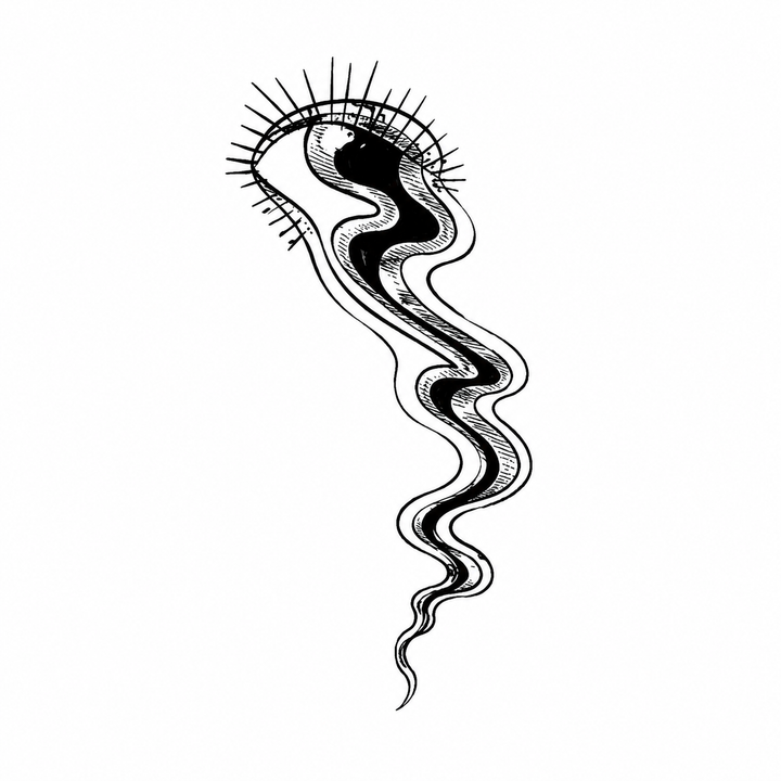 Minimal jellyfish temporary tattoo design