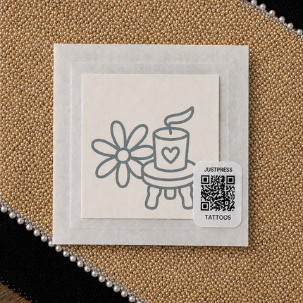 Flower Candle Temporary Tattoo - JUST PRESS physical product image