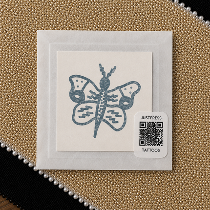 Folk Moth Temporary Tattoo - JUST PRESS physical product image