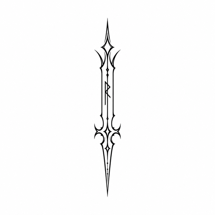 Ornamental abstract glyph temporary tattoo design