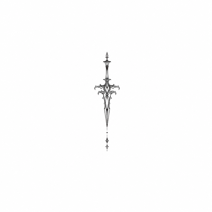 Illustrative dagger temporary tattoo design