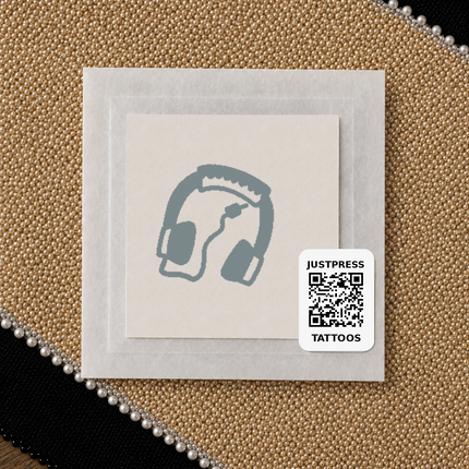 Headphones Temporary Tattoo - JUST PRESS physical product image