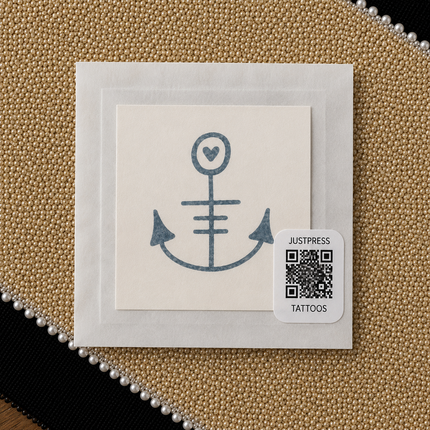 Heart Anchor Temporary Tattoo - JUST PRESS physical product image