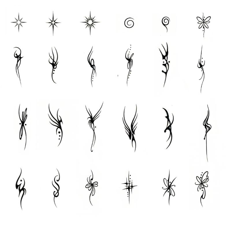 The Midnight Sigil Archive • Cyber - Minimalist Temporary Tattoo - JUST PRESS
