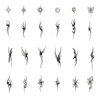 The Midnight Sigil Archive • Cyber - Minimalist Temporary Tattoo - JUST PRESS