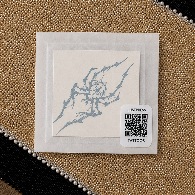 Ink Crane Water Sigil Wrist Temporary Tattoo - JUST PRESS physical packaging image