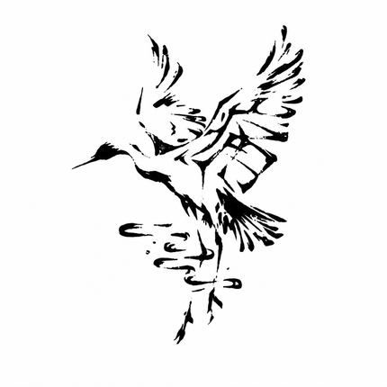 Ink Crane Water Sigil Wrist Temporary Tattoo - JUST PRESS product image