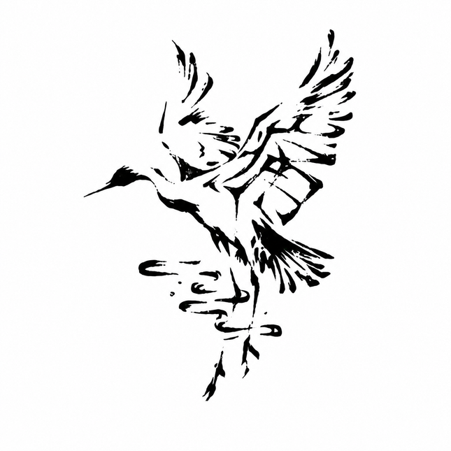 Ink Crane Water Sigil Wrist Temporary Tattoo - JUST PRESS product image