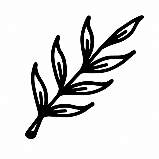 Minimal leaf temporary tattoo design