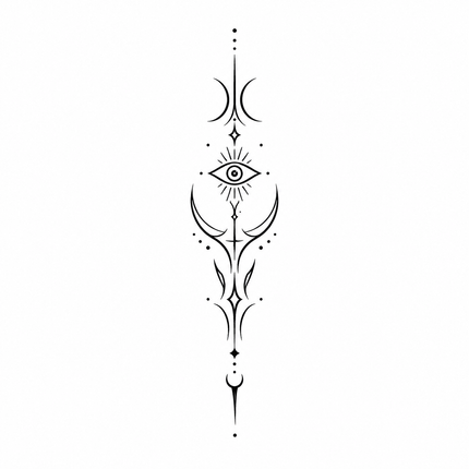 Lunar Eye Sigil Finger Temporary Tattoo