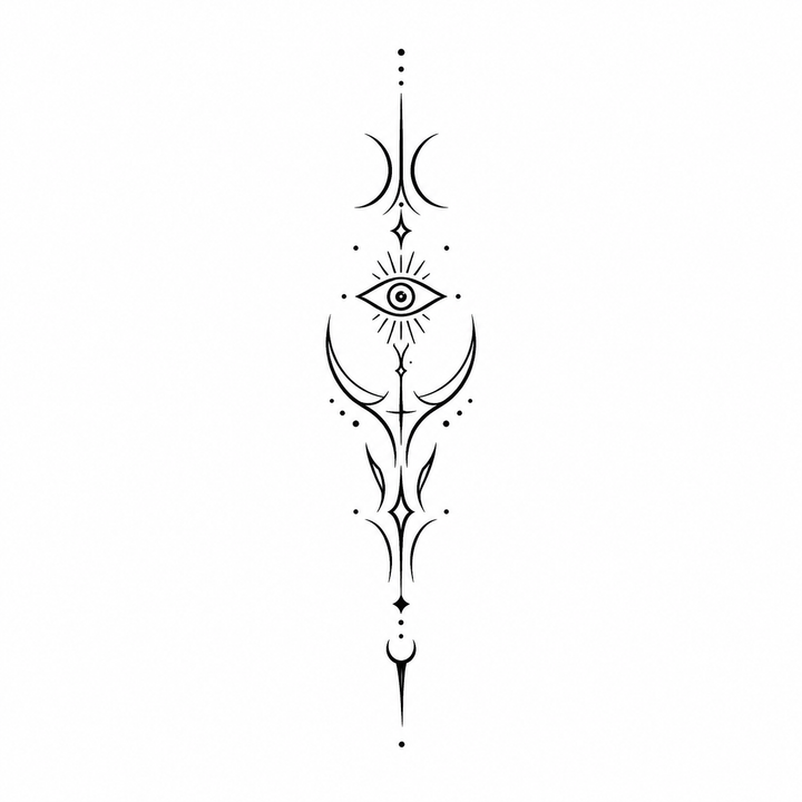 Illustrative eye temporary tattoo design