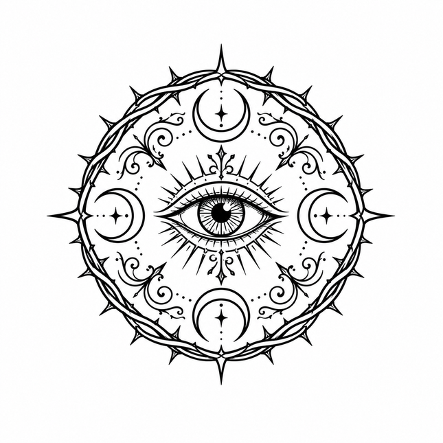 Lunar Thorn Eye Wrist Temporary Tattoo - JUST PRESS product image