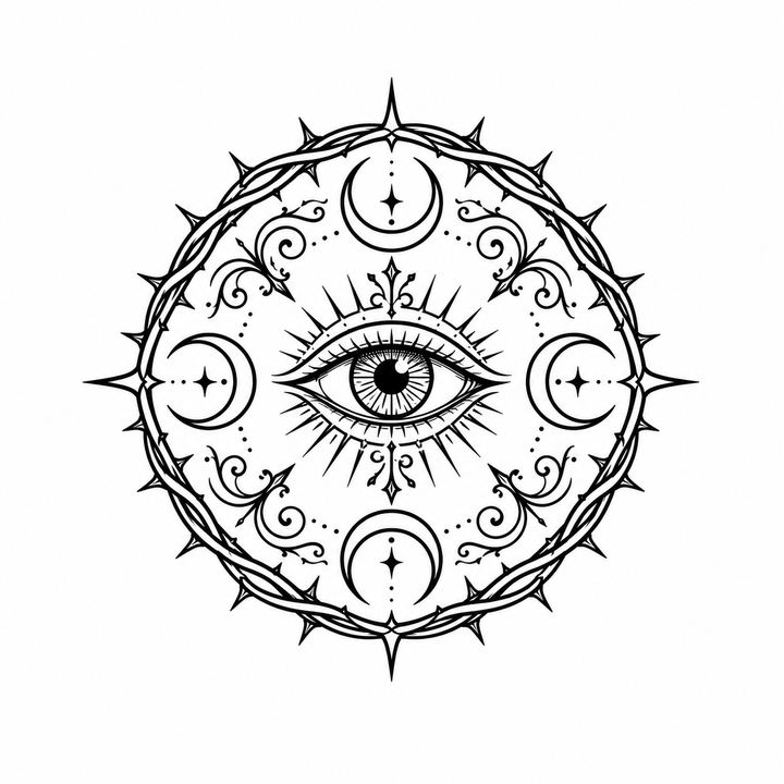 Illustrative eye temporary tattoo design
