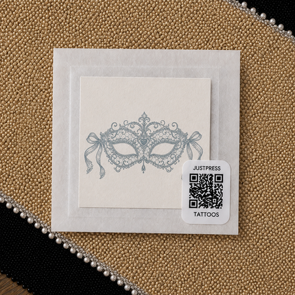 Masquerade Lace Mask Wrist Temporary Tattoo - JUST PRESS physical packaging image