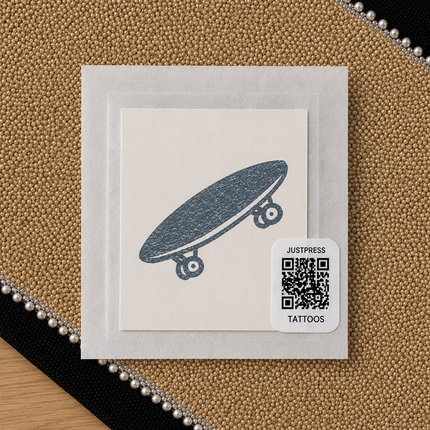 Mini Skateboard Temporary Tattoo - JUST PRESS physical image