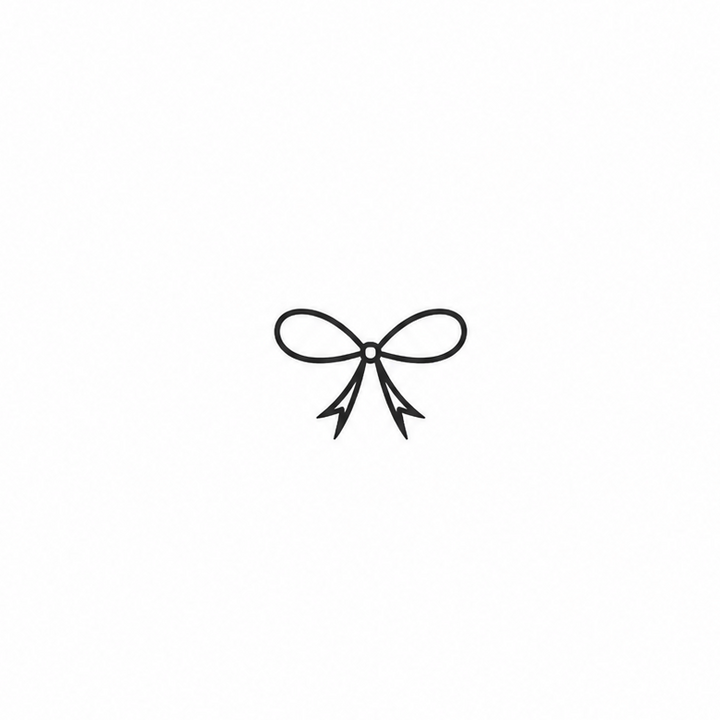 Minimal bow temporary tattoo design