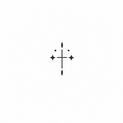Mini Spark Cross Temporary Tattoo - JUST PRESS