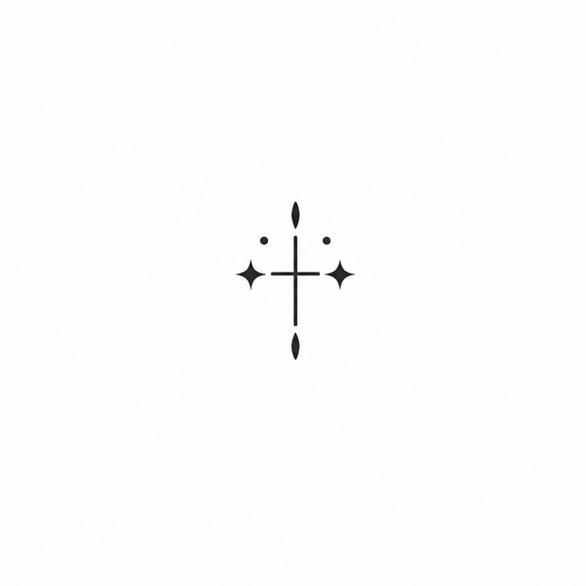 Mini Spark Cross Temporary Tattoo - JUST PRESS