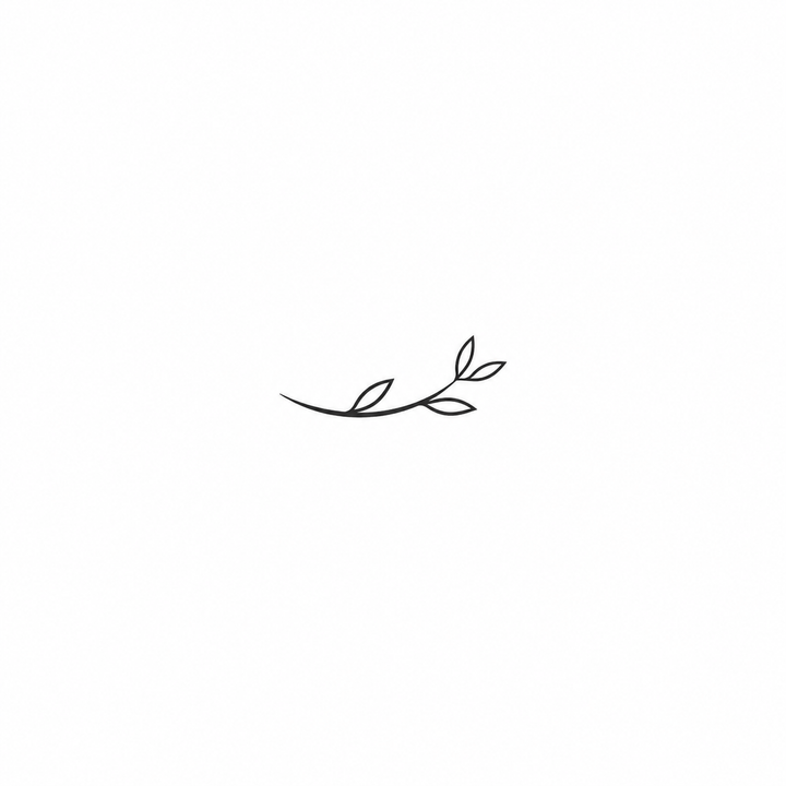 Minimal leaf temporary tattoo design