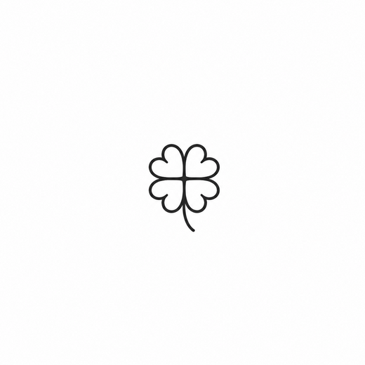 The artwork features a heart-shaped four-leaf clover.