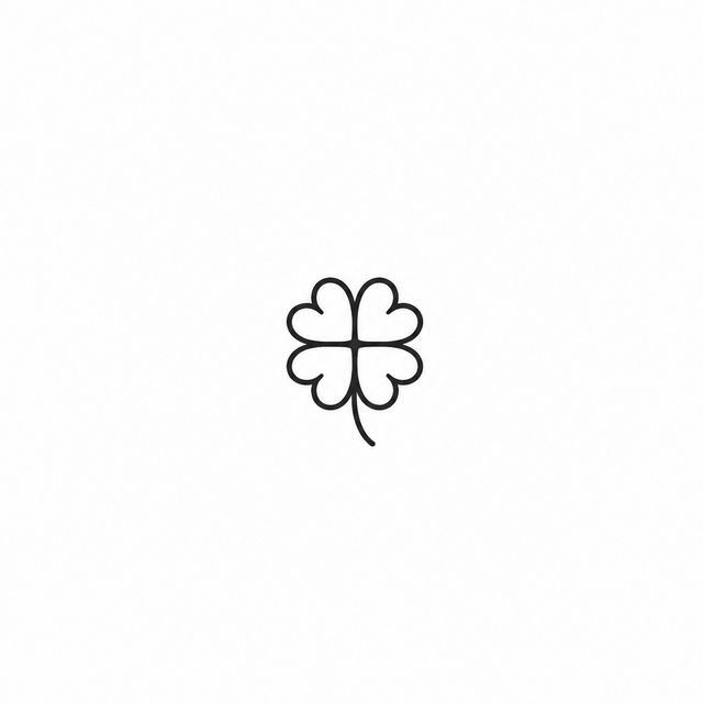 The artwork features a heart-shaped four-leaf clover.