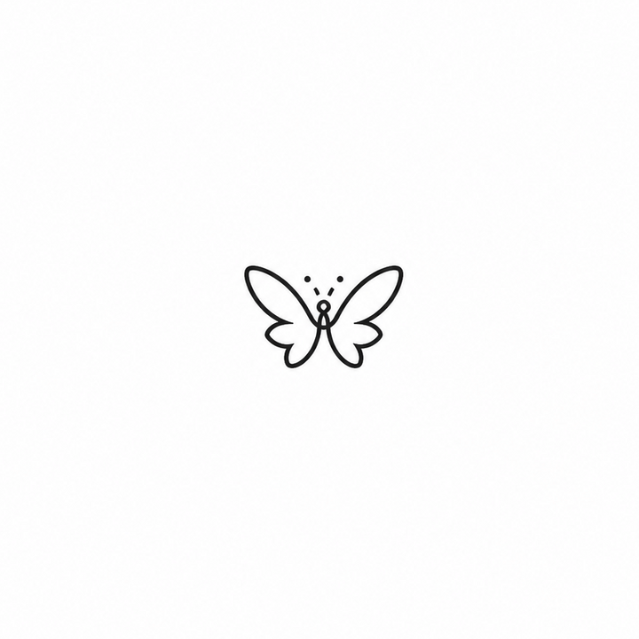 Minimal butterfly temporary tattoo design