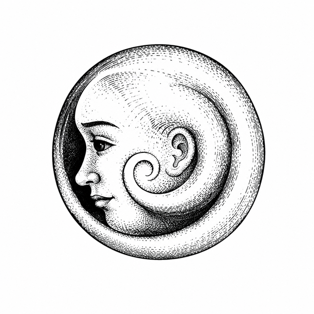 Moon Face Medallion Temporary Tattoo - JUST PRESS product image