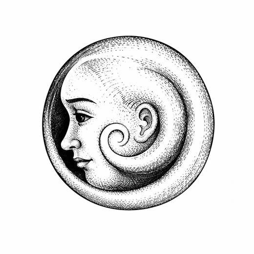 Illustrative face temporary tattoo design