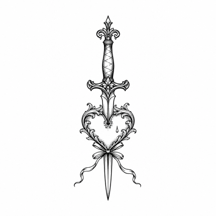 Mourning Heart Dagger Wrist Temporary Tattoo - JUST PRESS product image