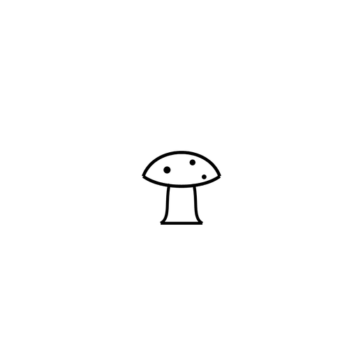 Minimal mushroom temporary tattoo design