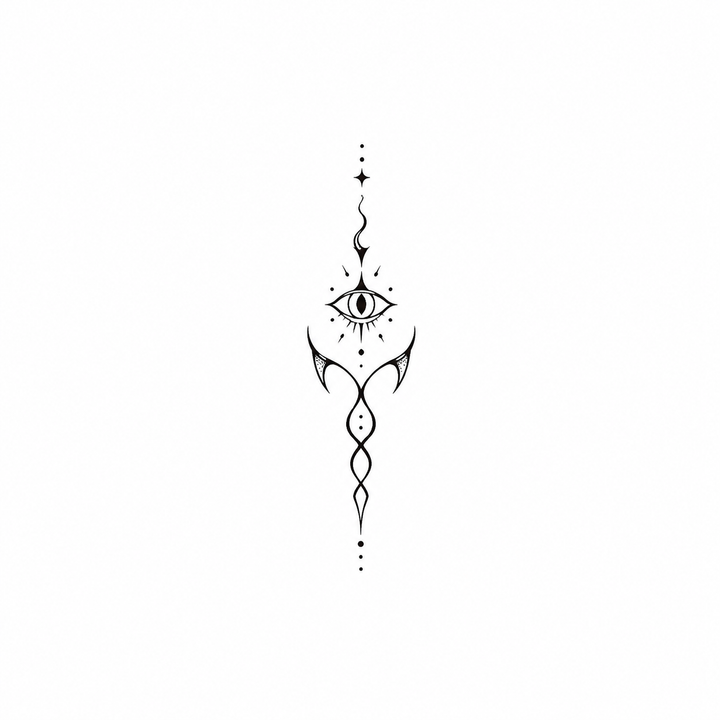 Minimal eye temporary tattoo design