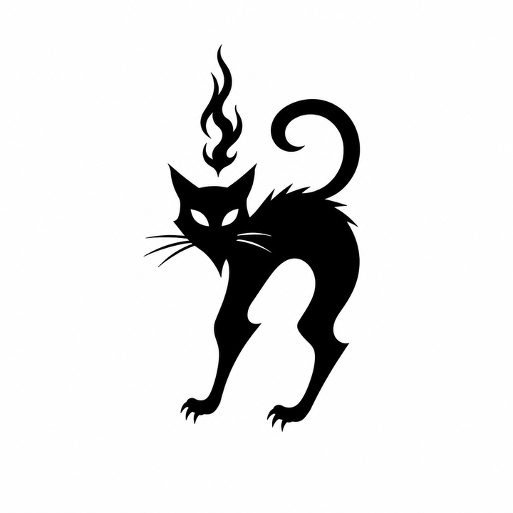 Minimal cat temporary tattoo design