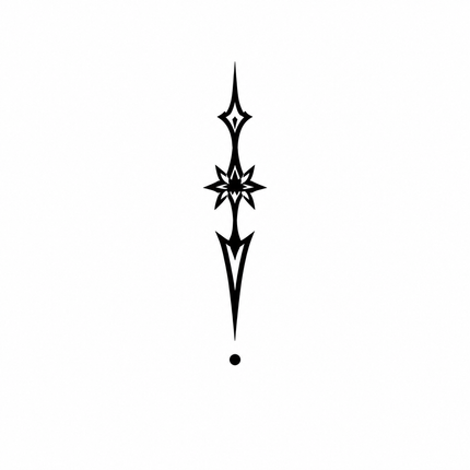 Vertical Blade Totem Temporary Tattoo - JUST PRESS