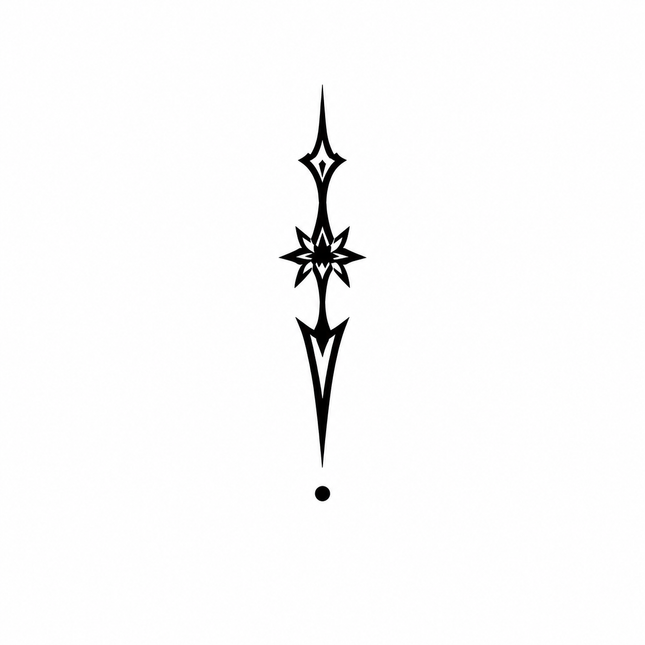 Vertical Blade Totem Temporary Tattoo - JUST PRESS