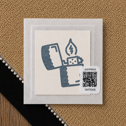 Open Lighter Temporary Tattoo - JUST PRESS physical image