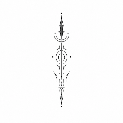 Orbit Arc Sigil Finger Temporary Tattoo
